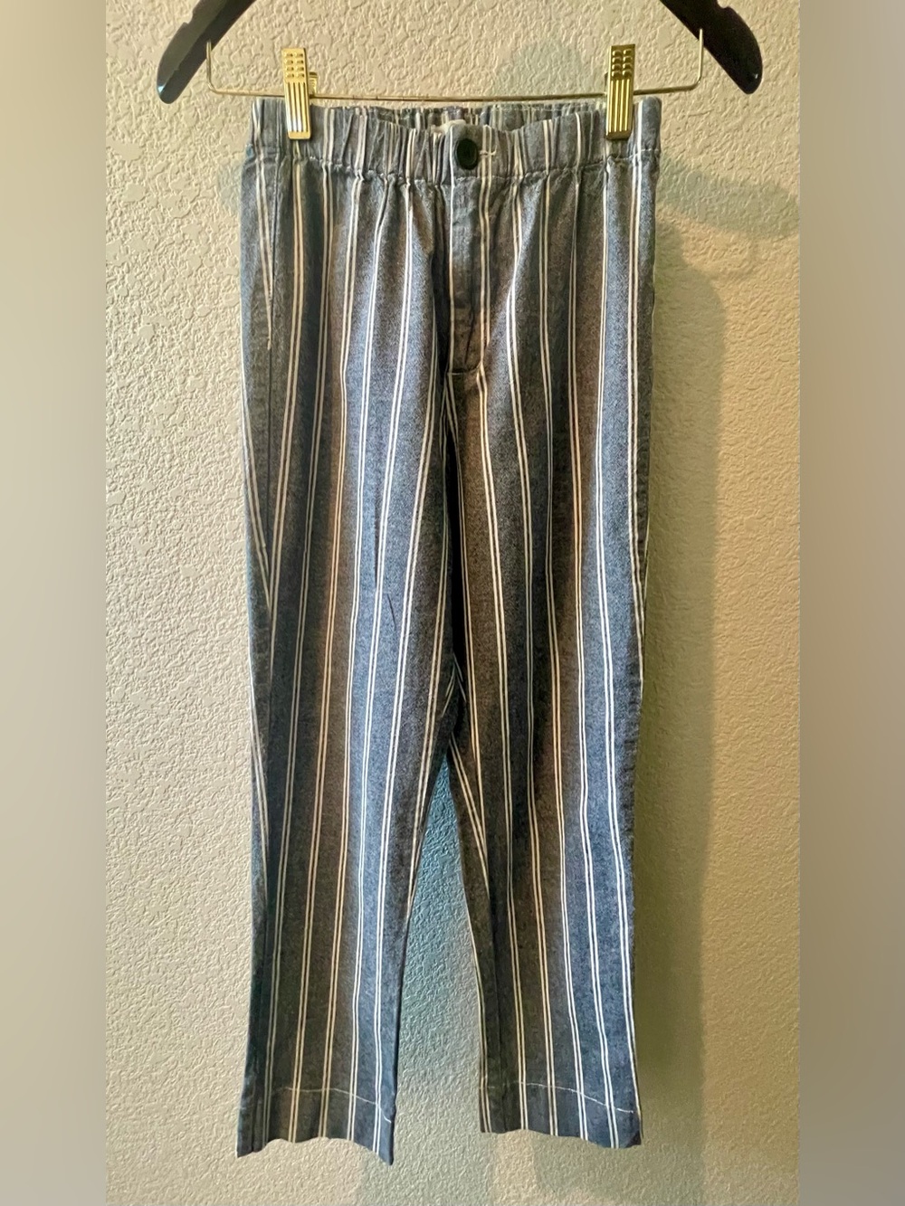 Brandy Melville Blue and White Stripe High Rise Tilden Pant